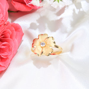 14K Gold Flower Ring
