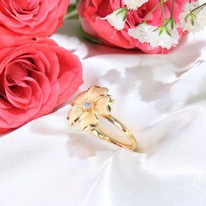 14K Gold Flower Ring