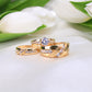 14K Yellow Gold CZ Wedding Trio Set Rings