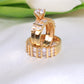 14K Yellow Gold CZ Wedding Trio Set Rings