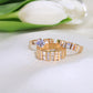 14K Yellow Gold CZ Wedding Trio Set Rings