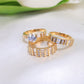 14K Yellow Gold CZ Wedding Trio Set Rings