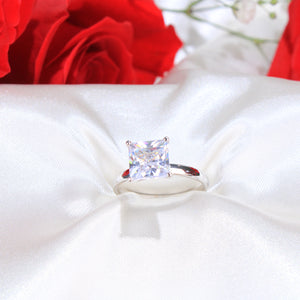 14K White Gold CZ Engagement Ring
