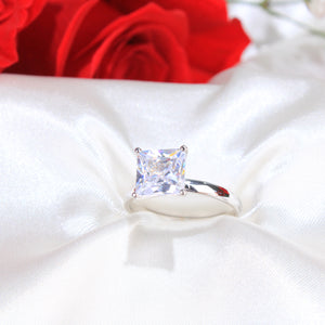 14K White Gold CZ Engagement Ring