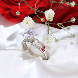14K White Gold CZ Engagement Ring