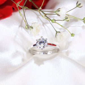 14K White Gold CZ Engagement Ring