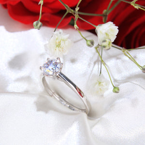 14K White Gold CZ Engagement Ring