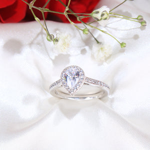 14K White Gold CZ Engagement Ring