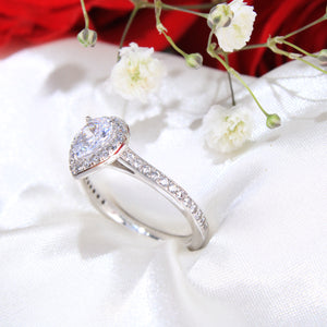 14K White Gold CZ Engagement Ring