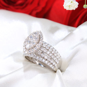 14K White Gold Diamond Engagement Ring
