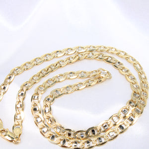 14K Yellow Gold 2tone Solid Gucci Link Chain 6mm 24in