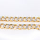 14K Yellow Gold 2tone Hollow Cuban Link Chain 8mm 26in