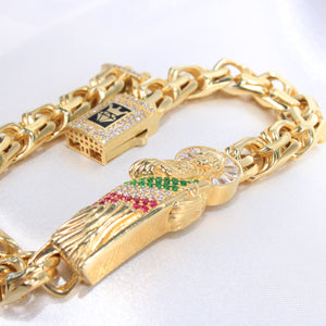 14K Yellow Gold CZ St Jude Bracelet