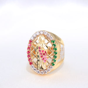 14K Yellow Gold CZ St Jude Ring