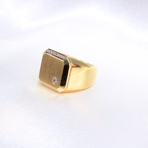 14K Yellow Gold CZ Men's Ring