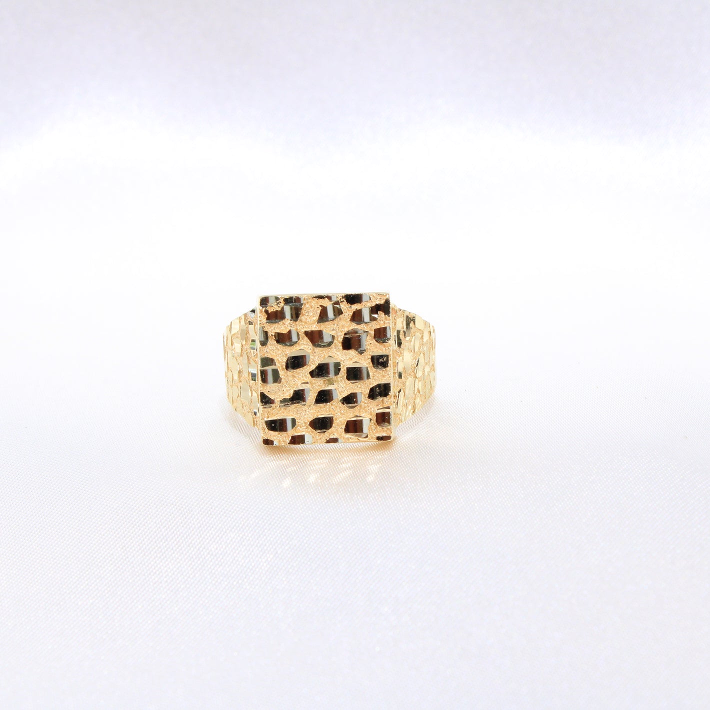14K Yellow Gold Nugget Men's Ring
