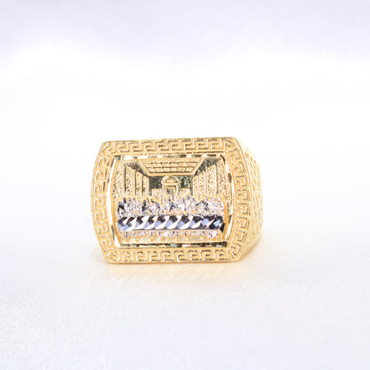 14K Yellow Gold Last Supper Men's Ring