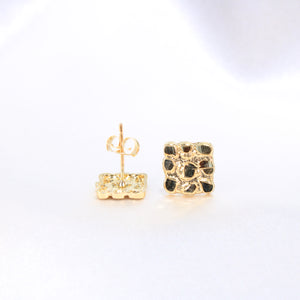 14K Yellow Gold Nugget Earrings