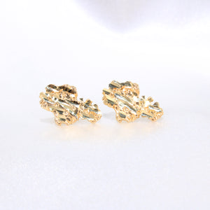 14K Yellow Gold Nugget Earrings