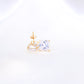 14K Yellow Gold Square CZ Earrings