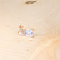 14K Yellow Gold Square CZ Earrings