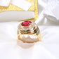 14K Yellow Gold  CZ Men's Ring