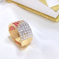 14K Yellow Gold CZ Men's Ring