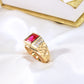 14K Yellow Gold CZ Men's Ring