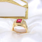 14K Yellow Gold CZ Men's Ring