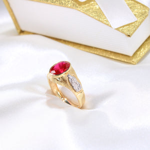14K Yellow Gold  CZ Men's Ring