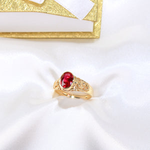 14K Yellow Gold CZ Virgin Mary Ring