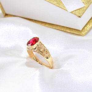 14K Yellow Gold CZ Virgin Mary Ring