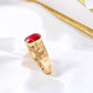 14K Yellow Gold CZ Virgin Mary Ring
