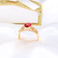 14K Yellow Gold CZ Virgin Mary Ring