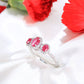 14K White Gold Ruby And Diamond Ring