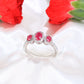 14K White Gold Ruby And Diamond Ring