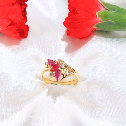 14K Gold Ruby And Diamond Ring