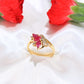 14K Gold Ruby And Diamond Ring