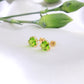 14K Yellow Gold Green CZ Heart Earrings