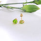 14K Yellow Gold Green CZ Earrings