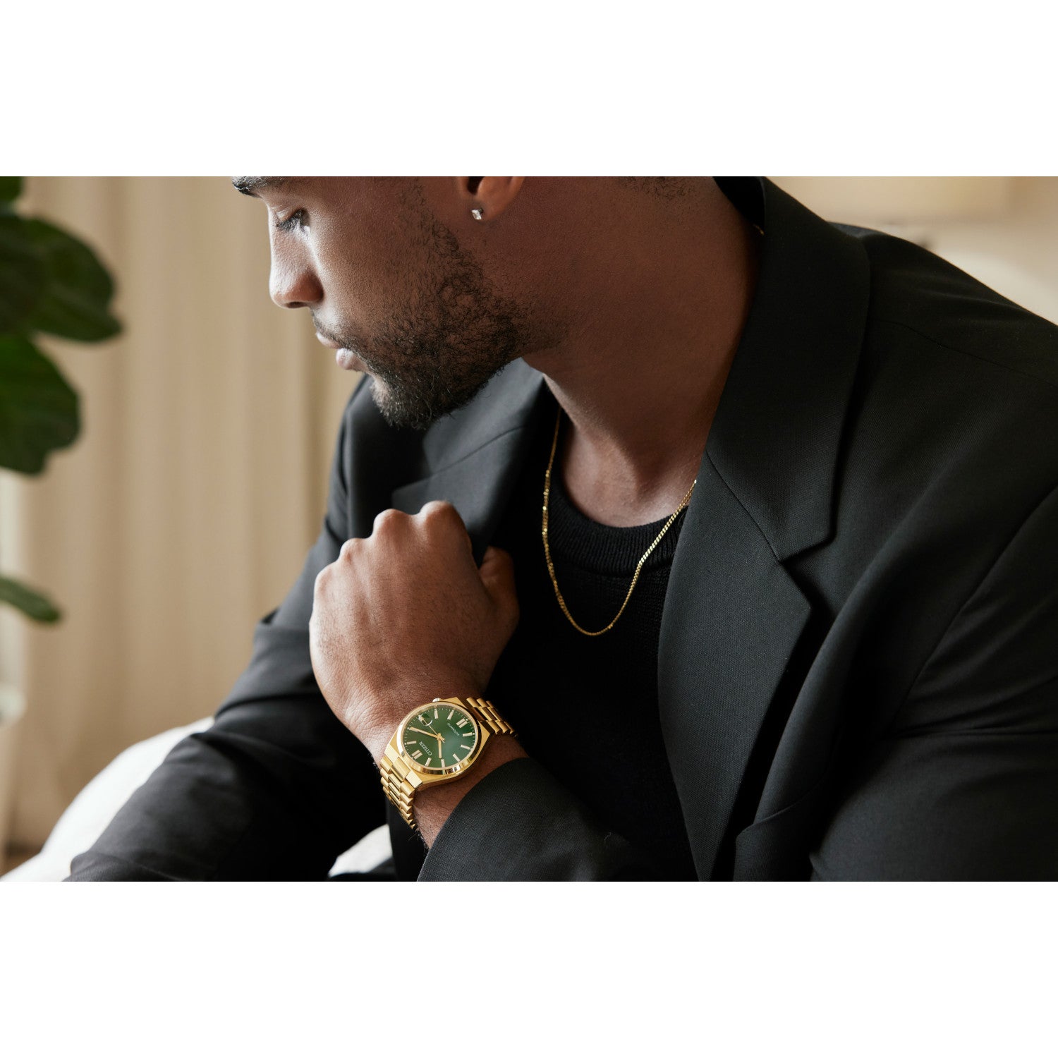 Model wearing the Citizen Tsuyosa NJ0152-51X, demonstrating its elegant presence on the wrist.