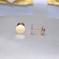 14K Yellow Gold Plain Circle Earrings w/Screw
