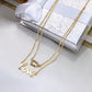 14K Yellow Gold 2Lines Chain Necklace w/Heart Love 18in