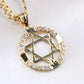 14K Yellow Gold CZ Star Of David Charm