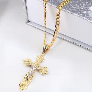14K Two-Tone Gold Crucifix Charm