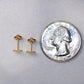 14K Yellow Gold Plain Circle Earrings w/Screw