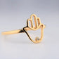 14K Yellow Gold Hamsa CZ Ring