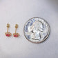 14K Yellow Gold Red CZ Stud Earrings w/Screw