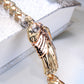 14K Tricolor Gold St Jude 3tone Bracelet 7mm 8.5in