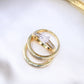 10K Yellow Gold Diamond Wedding Trio Set Rings